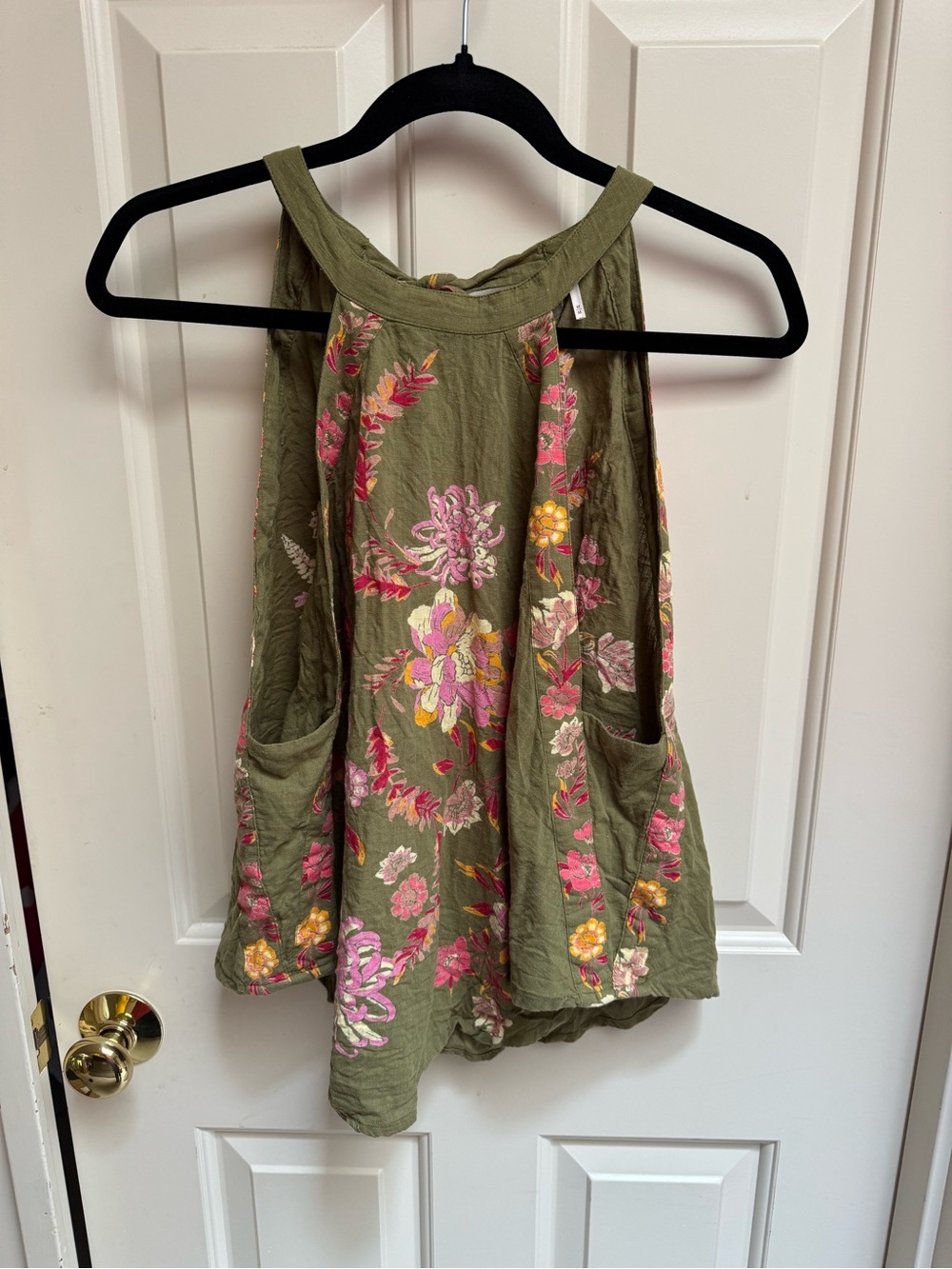 Free People Emily Olive Green Floral Halter - Picture 4 of 8